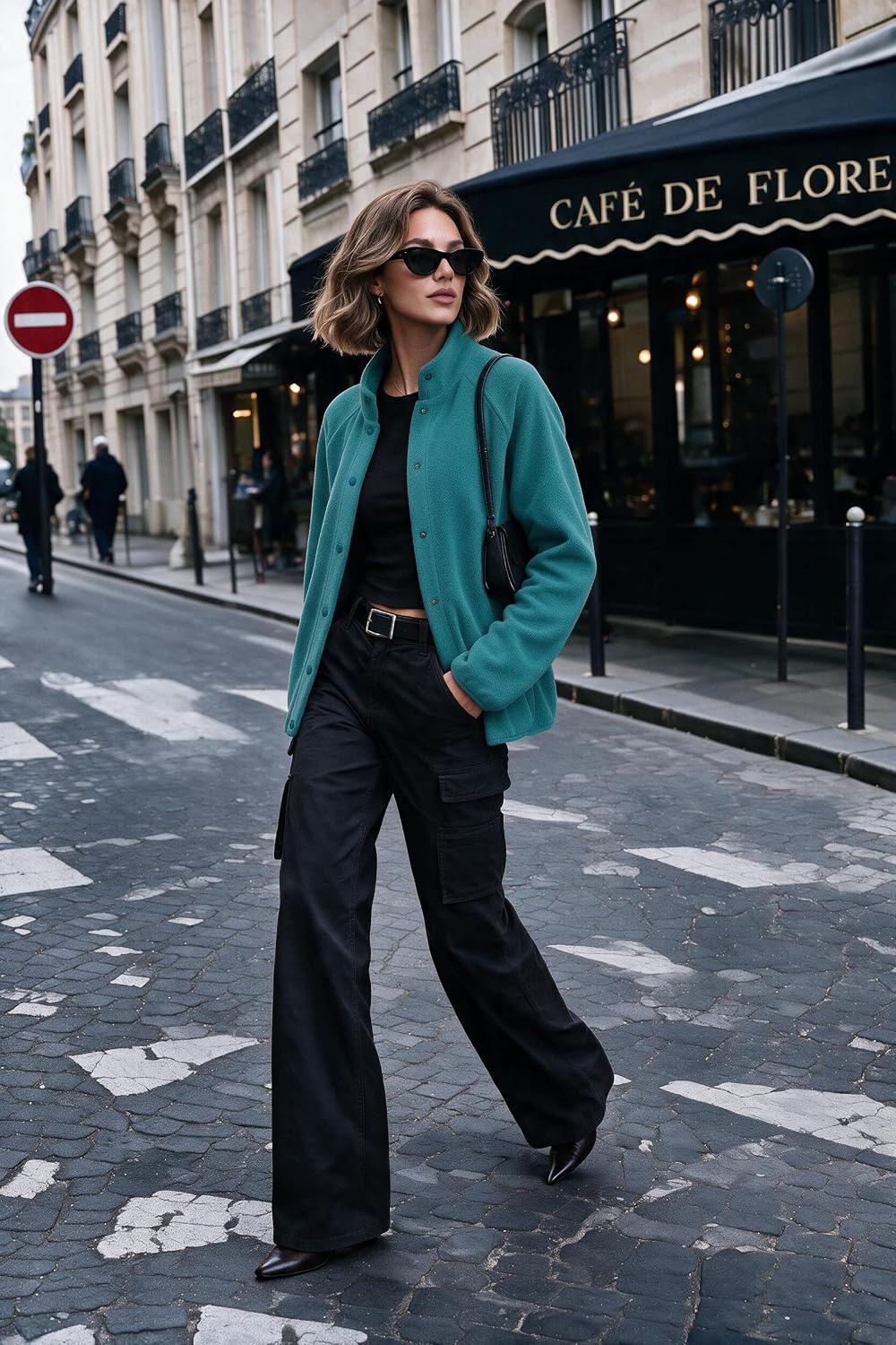 image:imageZeagoo Fleece Jackets for Women Fall Clothe Button Winter Coat with PocketsTurquoise