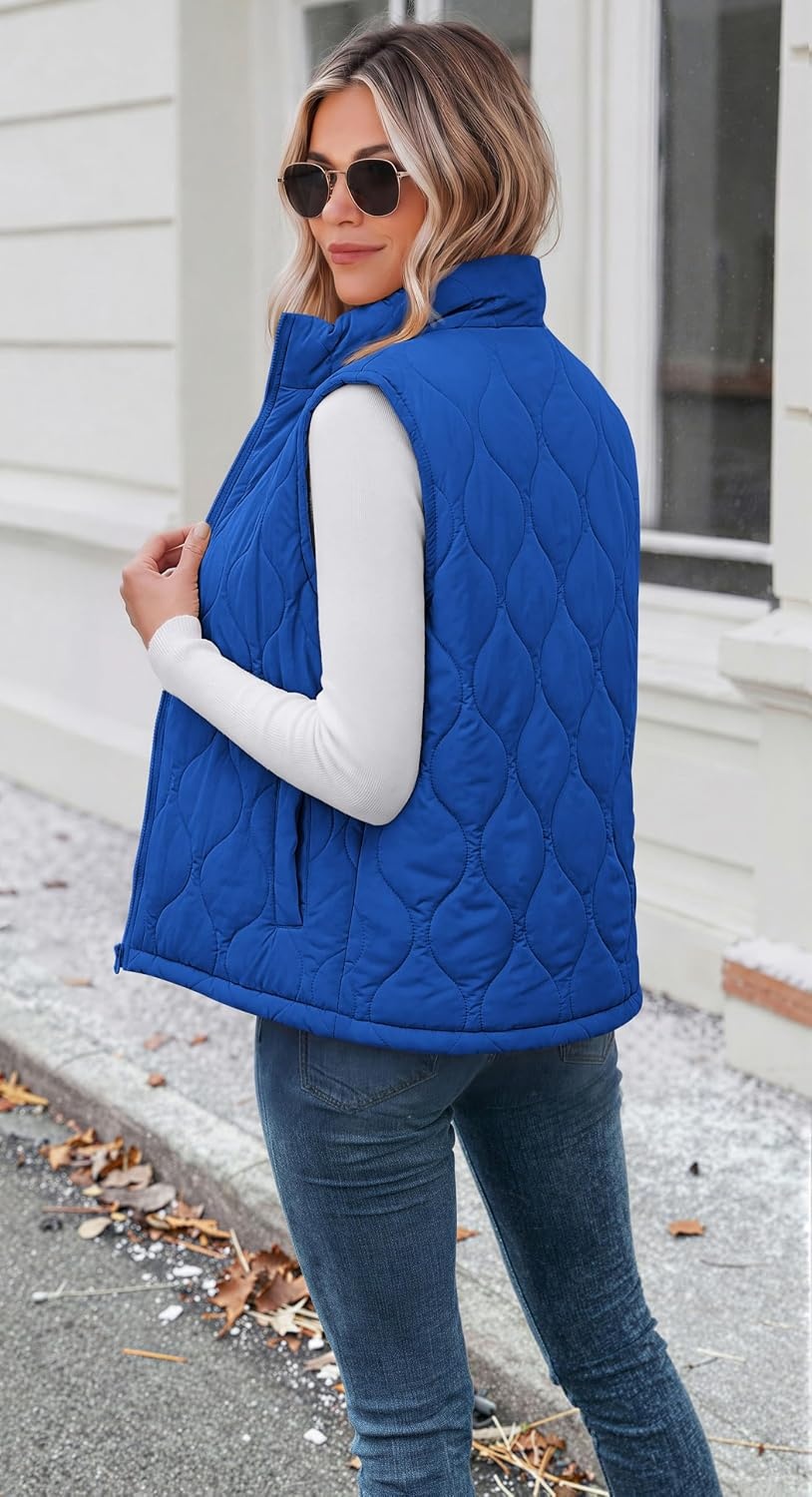 image:imageZeagoo Womens Puffer Vest Lightweight Quilted Coat Sleeveless JacketsBlue