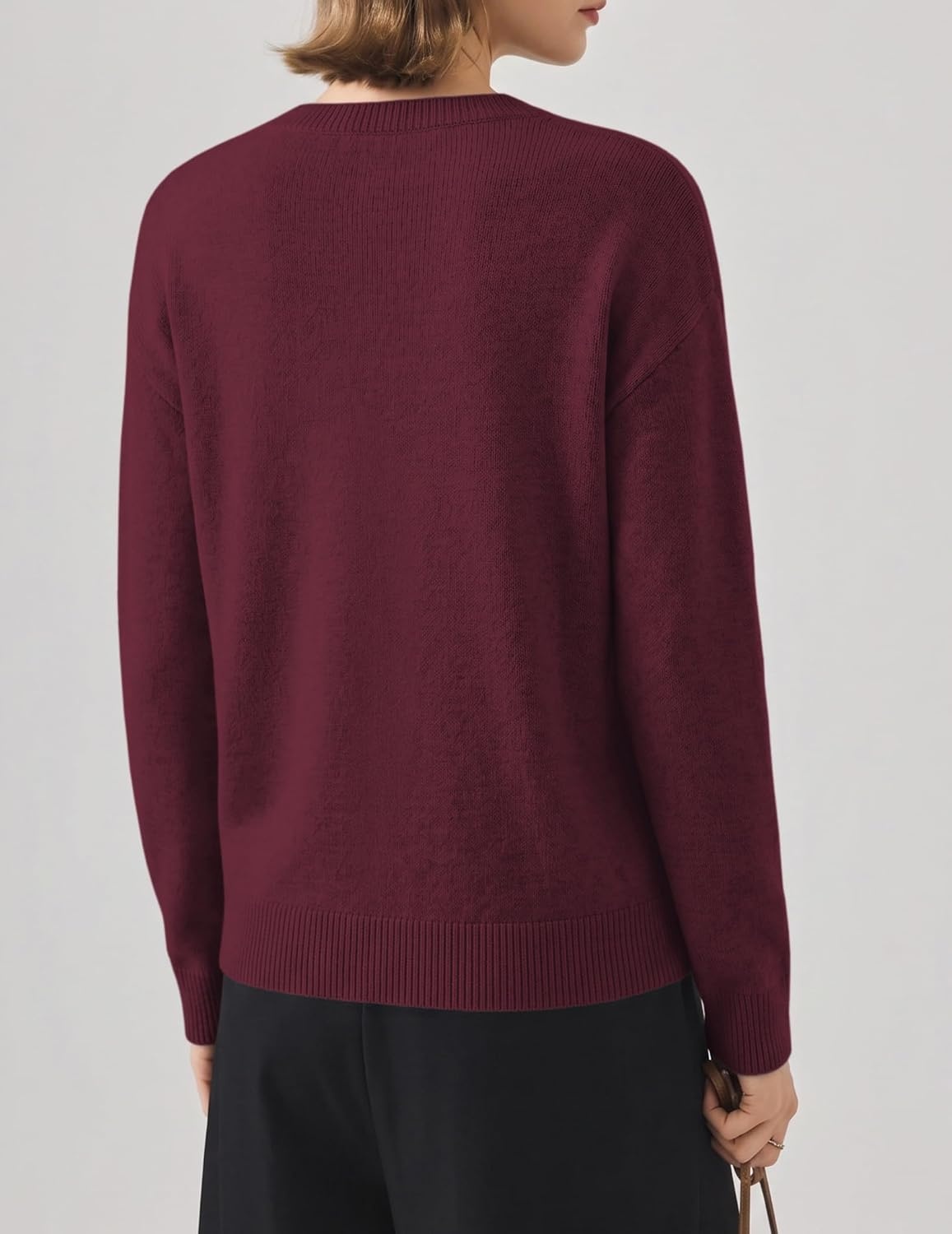 image:imageZeagoo Wool Blend Cardigan Sweaters for Women 2026 Casual Fall OutfitsWine Red
