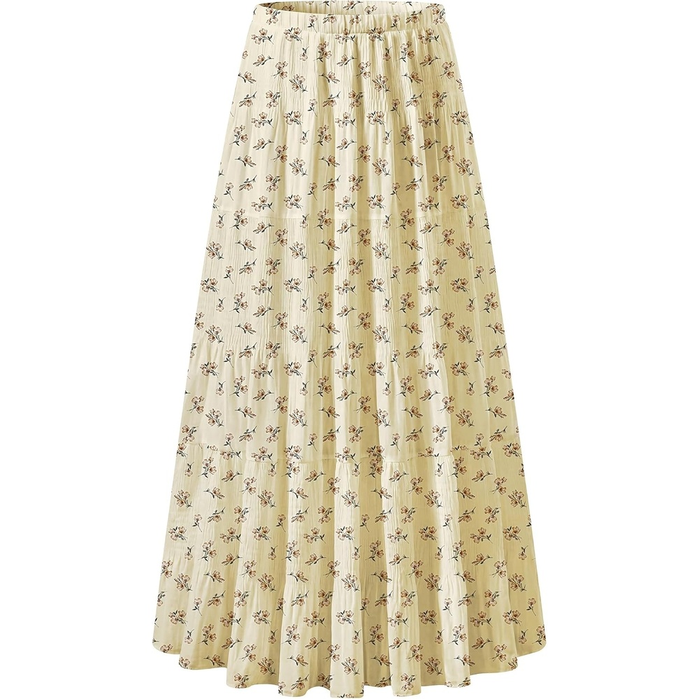 image:imageZeagoo Womens Chiffon Elastic High Waist Pleated Maxi Skirt with Pockets03xh582