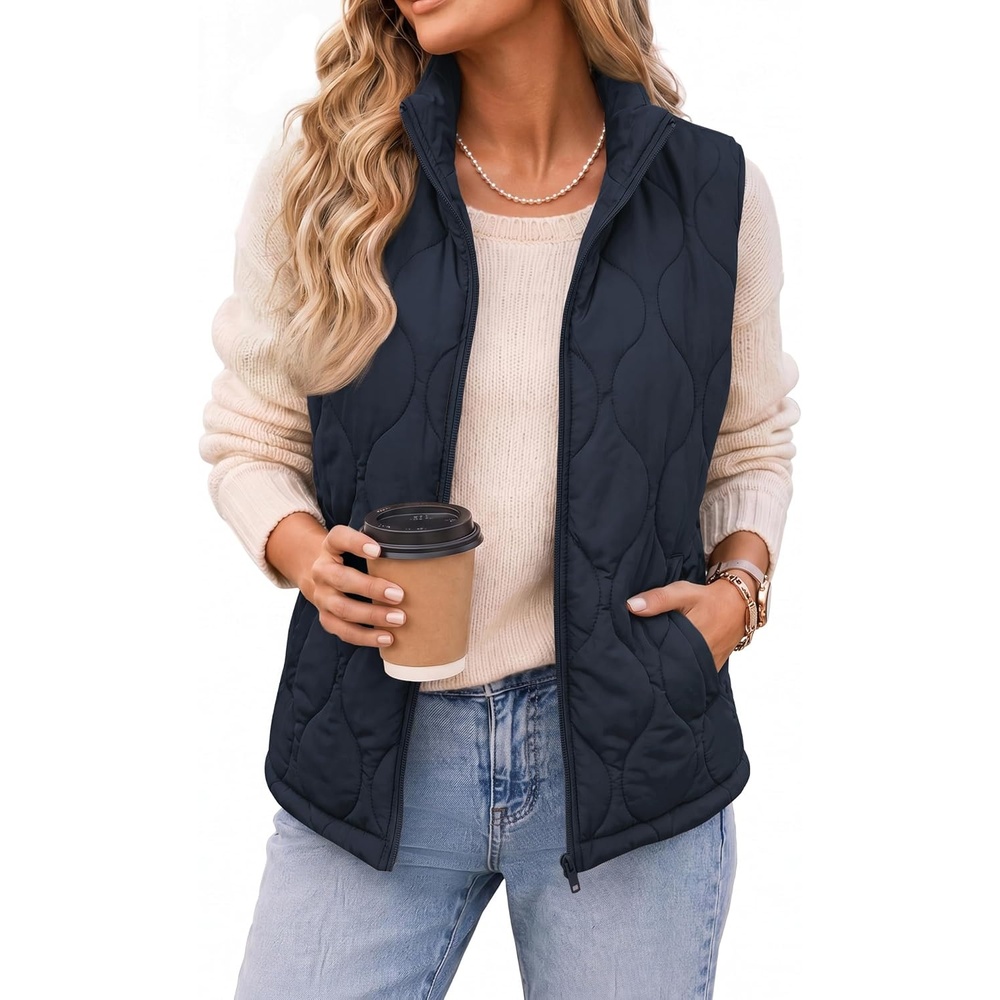 image:imageZeagoo Womens Puffer Vest Lightweight Quilted Coat Sleeveless JacketsNavy