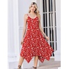 Zeagoo 3/4 Sleeve Women’s Dress Pleated Midi Casual Dresses with Pockets(Red White Flowers)