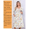 Zeagoo 3/4 Sleeve Women’s Dress Pleated Midi Casual Dresses with Pockets(White Floral)