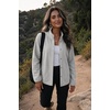 Zeagoo Fleece Jackets for Women Fall Clothe Button Winter Coat with Pockets(Light Grey)