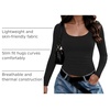 Zeagoo Long Sleeve Shirts for Women Going Out Tops Fall Scoop Neck Tshirts(A01 Black)
