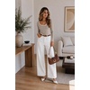 Zeagoo Long Sleeve Shirts for Women Going Out Tops Fall Scoop Neck Tshirts(Brown White Stripe)