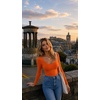 Zeagoo Long Sleeve Shirts for Women Going Out Tops Fall Scoop Neck Tshirts(Orange)