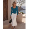 Zeagoo Long Sleeve Shirts for Women Going Out Tops Fall Scoop Neck Tshirts(Teal)