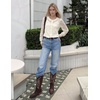 Zeagoo Long Sleeve Shirts for Women Lace Top Button Up Blouse Dressy Casual(Beige)