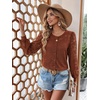 Zeagoo Long Sleeve Shirts for Women Lace Top Button Up Blouse Dressy Casual(Carame)