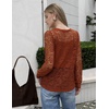 Zeagoo Long Sleeve Shirts for Women Lace Top Button Up Blouse Dressy Casual(Carame)