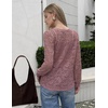 Zeagoo Long Sleeve Shirts for Women Lace Top Button Up Blouse Dressy Casual(Dusty Rose)