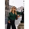 Zeagoo Long Sleeve Shirts for Women Lace Top Button Up Blouse Dressy Casual(Green)