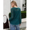 Zeagoo Long Sleeve Shirts for Women Lace Top Button Up Blouse Dressy Casual(Lake Blue)