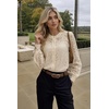Zeagoo Long Sleeve Shirts for Women Lace Top Button Up Blouse Dressy Casual(Light Khaki)