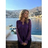 Zeagoo Long Sleeve Shirts for Women Lace Top Button Up Blouse Dressy Casual(Purple)