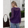 Zeagoo Long Sleeve Shirts for Women Lace Top Button Up Blouse Dressy Casual(Purple)