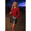 Zeagoo Long Sleeve Shirts for Women Lace Top Button Up Blouse Dressy Casual(Red)
