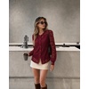 Zeagoo Long Sleeve Shirts for Women Lace Top Button Up Blouse Dressy Casual(Wine Red)