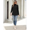 Zeagoo Long Sleeve Shirts for Women Turtleneck Work Casual Tunic Tops(A-black)