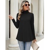 Zeagoo Long Sleeve Shirts for Women Turtleneck Work Casual Tunic Tops(A-black)