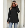 Zeagoo Long Sleeve Shirts for Women Turtleneck Work Casual Tunic Tops(A-black)