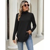 Zeagoo Long Sleeve Shirts for Women Turtleneck Work Casual Tunic Tops(A-black)