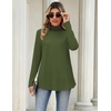 Zeagoo Long Sleeve Shirts for Women Turtleneck Work Casual Tunic Tops(Army Green)