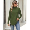 Zeagoo Long Sleeve Shirts for Women Turtleneck Work Casual Tunic Tops(Army Green)