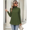 Zeagoo Long Sleeve Shirts for Women Turtleneck Work Casual Tunic Tops(Army Green)