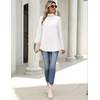 Zeagoo Long Sleeve Shirts for Women Turtleneck Work Casual Tunic Tops(A-white)