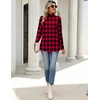 Zeagoo Long Sleeve Shirts for Women Turtleneck Work Casual Tunic Tops(Buffalo Black Red)