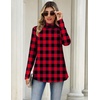 Zeagoo Long Sleeve Shirts for Women Turtleneck Work Casual Tunic Tops(Buffalo Black Red)