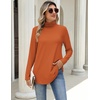Zeagoo Long Sleeve Shirts for Women Turtleneck Work Casual Tunic Tops(Caramel)