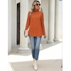 Zeagoo Long Sleeve Shirts for Women Turtleneck Work Casual Tunic Tops(Caramel)