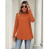Zeagoo Long Sleeve Shirts for Women Turtleneck Work Casual Tunic Tops(Caramel)
