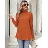 Zeagoo Long Sleeve Shirts for Women Turtleneck Work Casual Tunic Tops(Caramel)