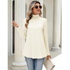 Zeagoo Long Sleeve Shirts for Women Turtleneck Work Casual Tunic Tops(Cream)