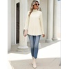 Zeagoo Long Sleeve Shirts for Women Turtleneck Work Casual Tunic Tops(Cream)