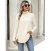 Zeagoo Long Sleeve Shirts for Women Turtleneck Work Casual Tunic Tops(Cream)