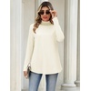 Zeagoo Long Sleeve Shirts for Women Turtleneck Work Casual Tunic Tops(Cream)