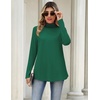 Zeagoo Long Sleeve Shirts for Women Turtleneck Work Casual Tunic Tops(Green)
