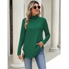 Zeagoo Long Sleeve Shirts for Women Turtleneck Work Casual Tunic Tops(Green)