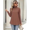 Zeagoo Long Sleeve Shirts for Women Turtleneck Work Casual Tunic Tops(Khaki)