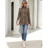 Zeagoo Long Sleeve Shirts for Women Turtleneck Work Casual Tunic Tops(Leopard Print-pa222)