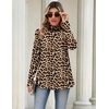 Zeagoo Long Sleeve Shirts for Women Turtleneck Work Casual Tunic Tops(Leopard Print-pa222)