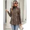 Zeagoo Long Sleeve Shirts for Women Turtleneck Work Casual Tunic Tops(Leopard Print-pa222)