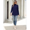 Zeagoo Long Sleeve Shirts for Women Turtleneck Work Casual Tunic Tops(Navy Blue)
