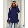 Zeagoo Long Sleeve Shirts for Women Turtleneck Work Casual Tunic Tops(Navy Blue)