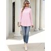 Zeagoo Long Sleeve Shirts for Women Turtleneck Work Casual Tunic Tops(Pink)